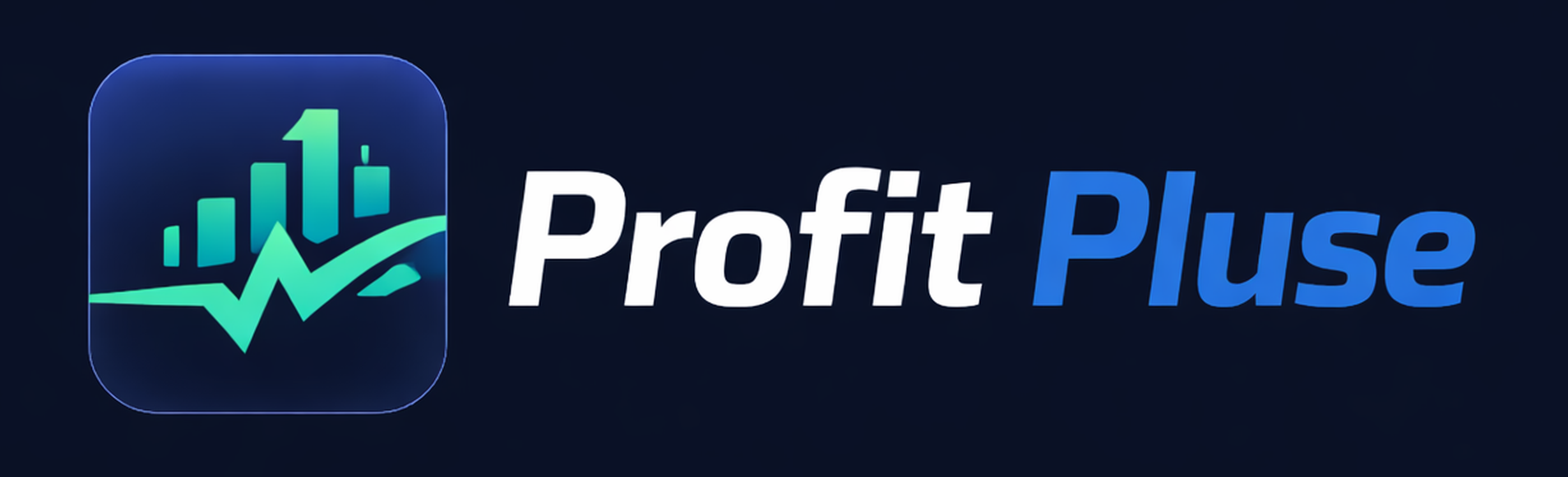 Profit Pluse logo for crypto and business news brand featuring market pulse icon with modern blue green color scheme